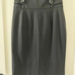 Classiques Entier Black Pleated Pencil Skirt, Size 0